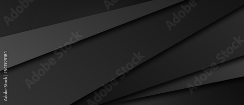 Black and grey abstract layer geometric background