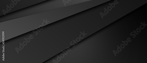 Black and grey abstract layer geometric background