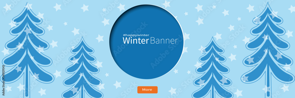 set of banner with winter landscape set of banner with winter landscape