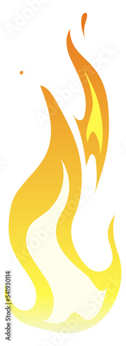 Flame decal. Yellow fire symbol. Blaze sign photo