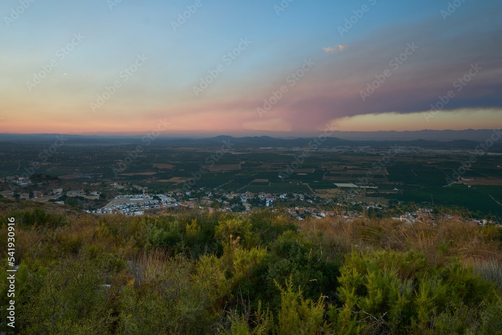 view from the top of the mountain to the villages below