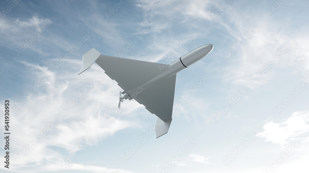 3d render Iranian Kamikaze drone flies in the sky