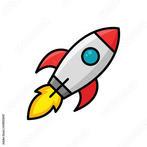 rocket icon vector design template in white background