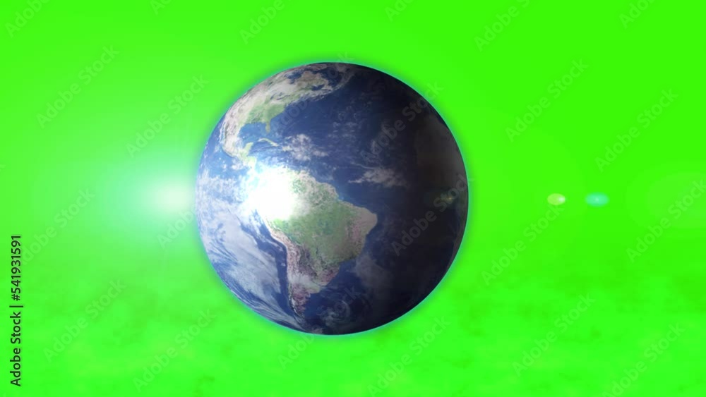 The planet Earth rotates on its axis on a green background. Planet chromakey. NASA map. The planet Earth rotates on its axis on a green background. Planet chromakey. NASA map.