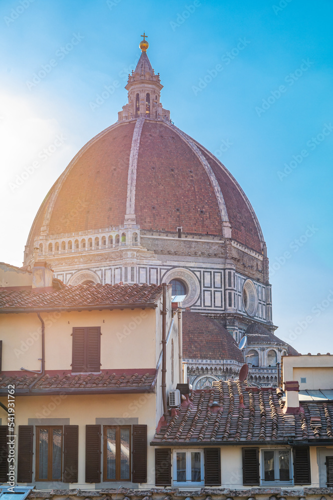 Vue sur le Duomo de Florence, Italie, depuis la Biblioteca delle Oblate