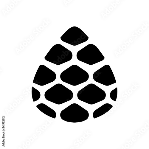 Monochrome cones of conifers. Linear and filled icons.