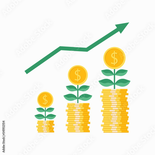 illustration vektor graphic of money grow. perfect for business, investment, financial, etc.