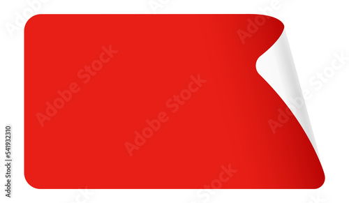 Sticky label mockup. Realistic red rectangular sticky note