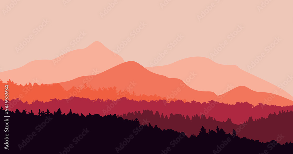 pink gradient forest mountain nature background pink gradient forest mountain nature background