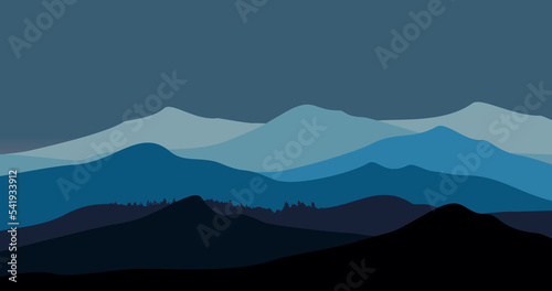 dark blue gradient mountain nature background