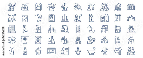 
Collection of icons related to Chemistry and experiment, including icons like chemist, biochemistry, Chemical and more. vector illustrations, Pixel Perfect set