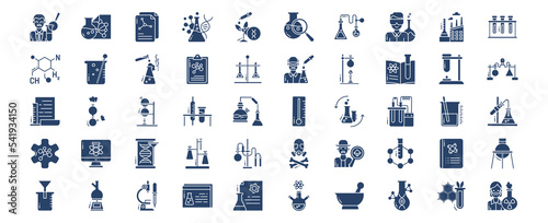 
Collection of icons related to Chemistry and experiment, including icons like chemist, biochemistry, Chemical and more. vector illustrations, Pixel Perfect set
