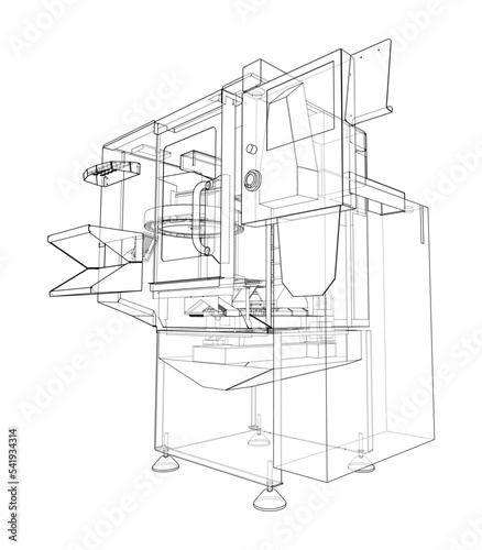 Metalworking CNC milling machine. Vector