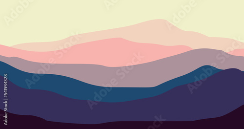 blue and pink gradient mountain nature background