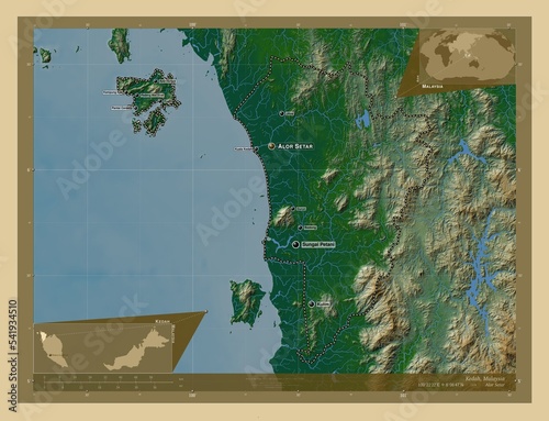 Kedah, Malaysia. Physical. Labelled points of cities