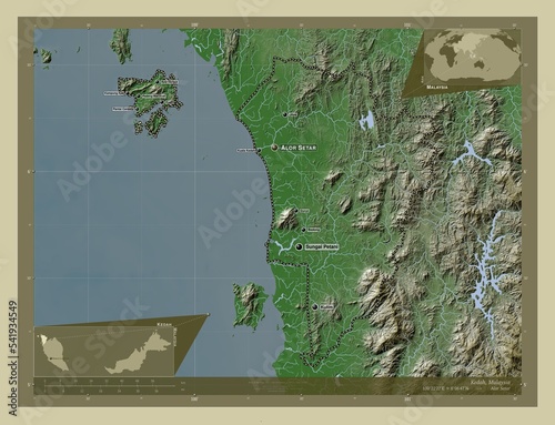 Fotografi Kedah, Malaysia. Labelled points of cities