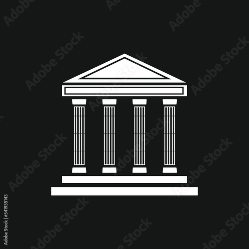 A Greek architectural style of a temple silhouette symbol
