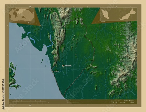 Perlis, Malaysia. Physical. Labelled points of cities