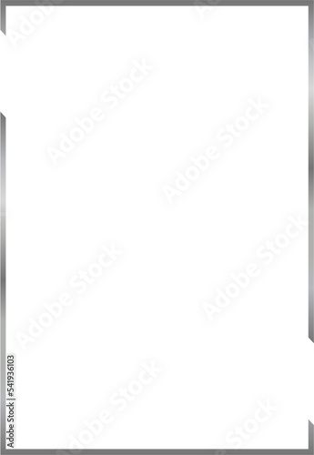 Silver Rectangle Border Frame Vector Illustration