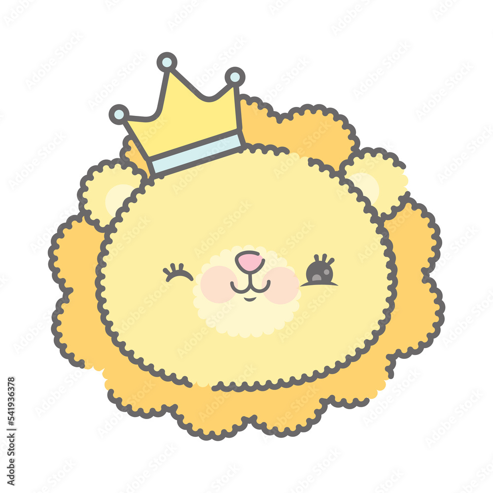 cartoon lion king face Stock Illustration | Adobe Stock