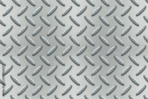 Stainless steel diamond plate industry realistic seamless pattern. Iron grate texture. Metal pressed industrial floor or wall. Aluminum non slip heavy plate. Vector abstract illustration.