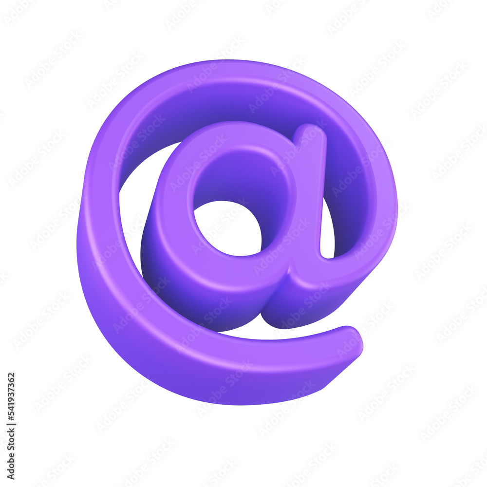 3d email at symbol. Minimal email address icon 3d email at symbol. Minimal email address icon