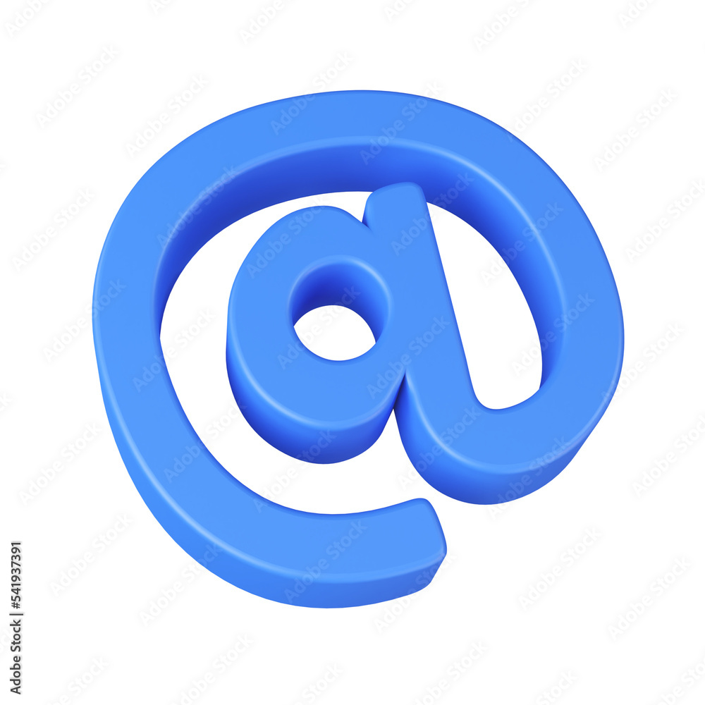 3d email at symbol. Minimal email address icon 3d email at symbol. Minimal email address icon