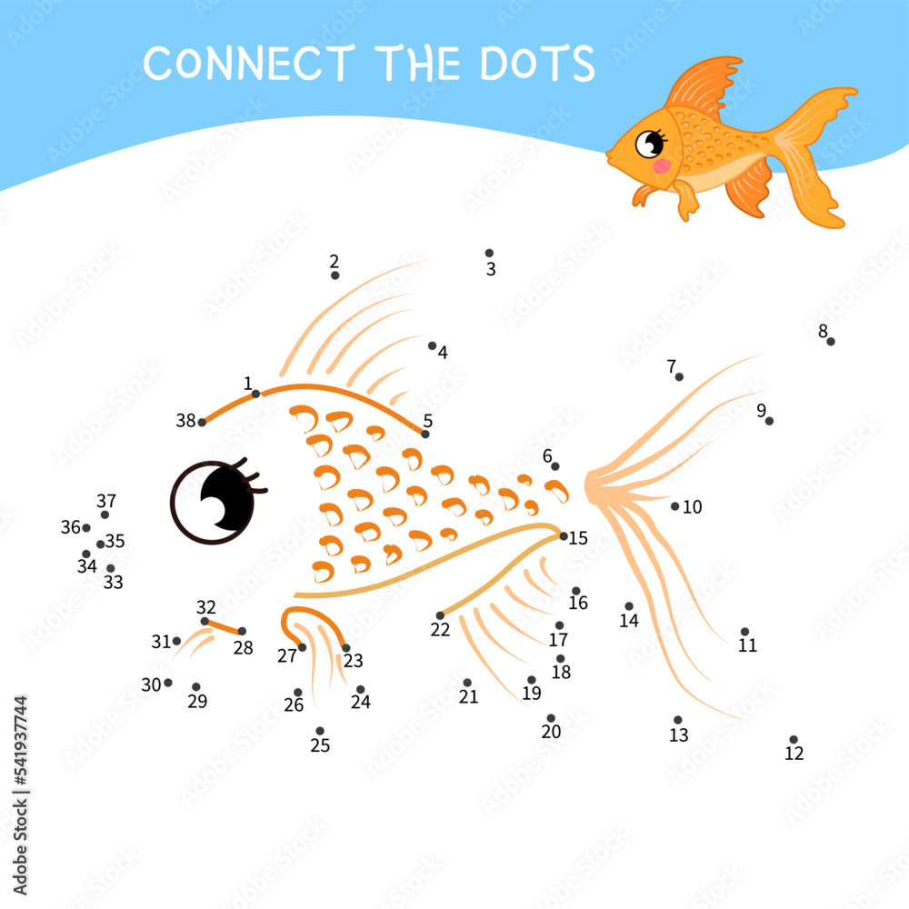 Educational game for kids. Dot to dot game for children. Cartoon cute ...