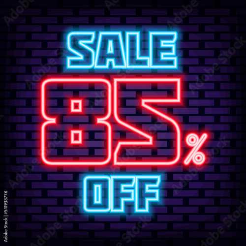 Sale 85% off Neon Sign Vector. Glowing with colorful neon light. Light banner. Modern trend design. Vector Illustration