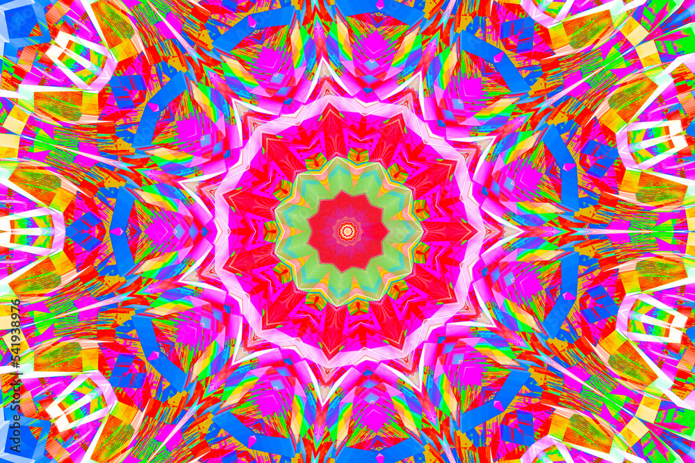 Obraz premium kolorowe koliste wzory w kalejdoskopie