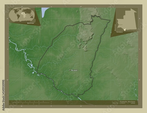 Guidimaka, Mauritania. Labelled points of cities photo