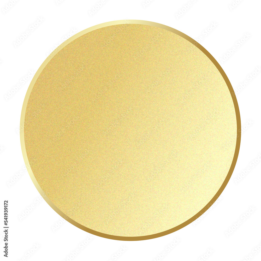 Gold circle, Realistic metal button