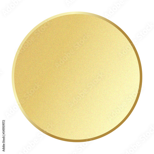 Gold circle, Realistic metal button