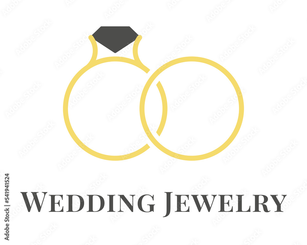 Wedding jewelry logo. Vector simple elegant illustration Wedding jewelry logo. Vector simple elegant illustration