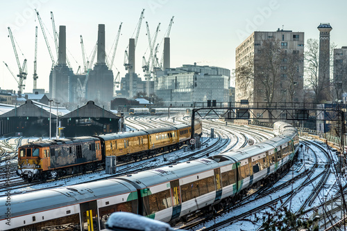 Canvas Print battersea power station rail train