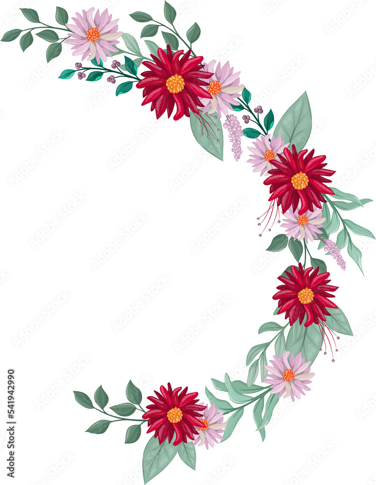 Red Watercolor Flower Arrangement Red Watercolor Flower Arrangement