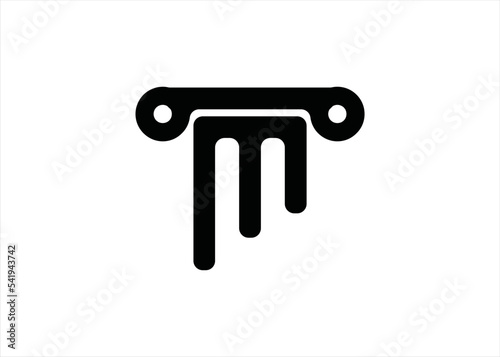 pillar logo design letter m initial name