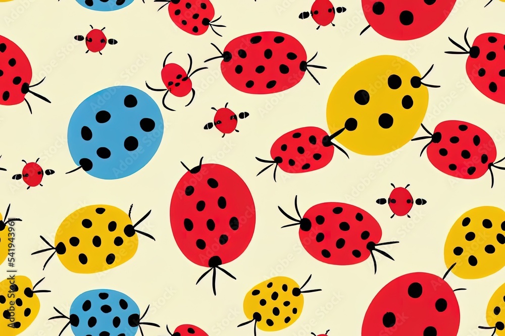 Cute kids pattern with ladybugs, seamless background, and baby shower greeting card. 2d illustrated texture for kids bedding, fabric, wallpaper, wrapping paper, textile, t shirt Cute kids pattern with ladybugs, seamless background, and baby shower greeting card. 2d illustrated texture for kids bedding, fabric, wallpaper, wrapping paper, textile, t shirt