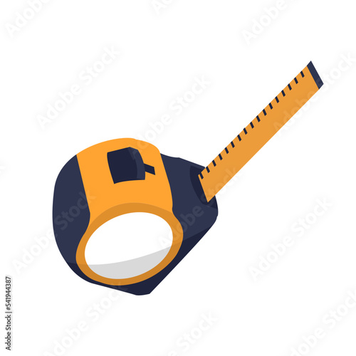 Measuring tape icon in flat style. Measure equipment vector illustration on isolated background. Yardstick sign business concept.