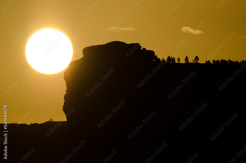 Cliff at dawn. The Nublo Natural Monument. Tejeda. Gran Canaria. Canary Islands. Spain.