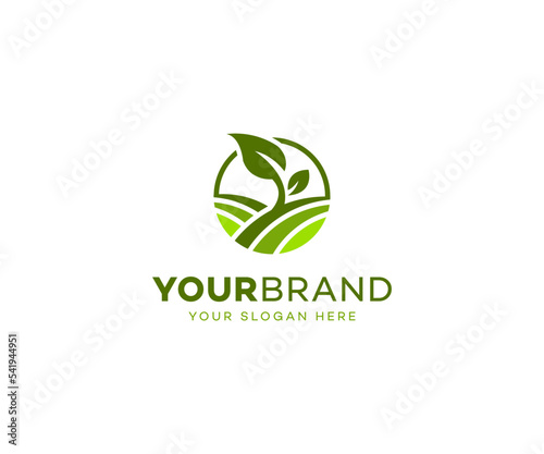 Agro tech logo technology logo, leaf and gear machine vector, Agriculture logo template icon, Green Eco Tech Logo Template Design Vector, Nature Industry