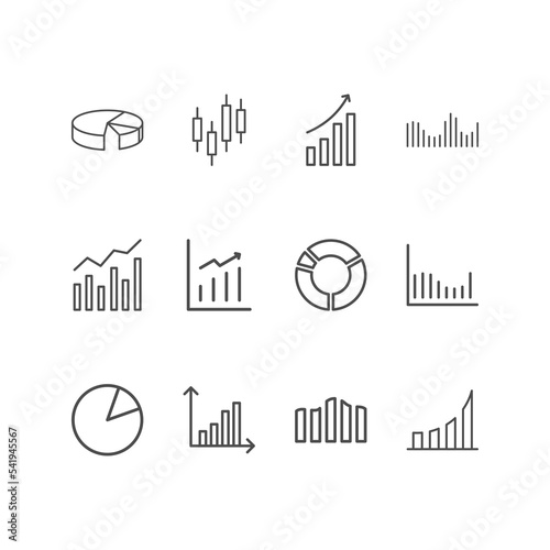 Simple Set of chart Line Icons.