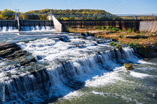 lake byllesby hydroelectric dam and spillway into cannon river near cannon falls minnesota photo