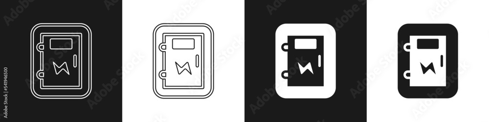 Set Electrical panel icon isolated on black and white background. Vector Set Electrical panel icon isolated on black and white background. Vector