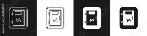 Set Electrical panel icon isolated on black and white background. Vector