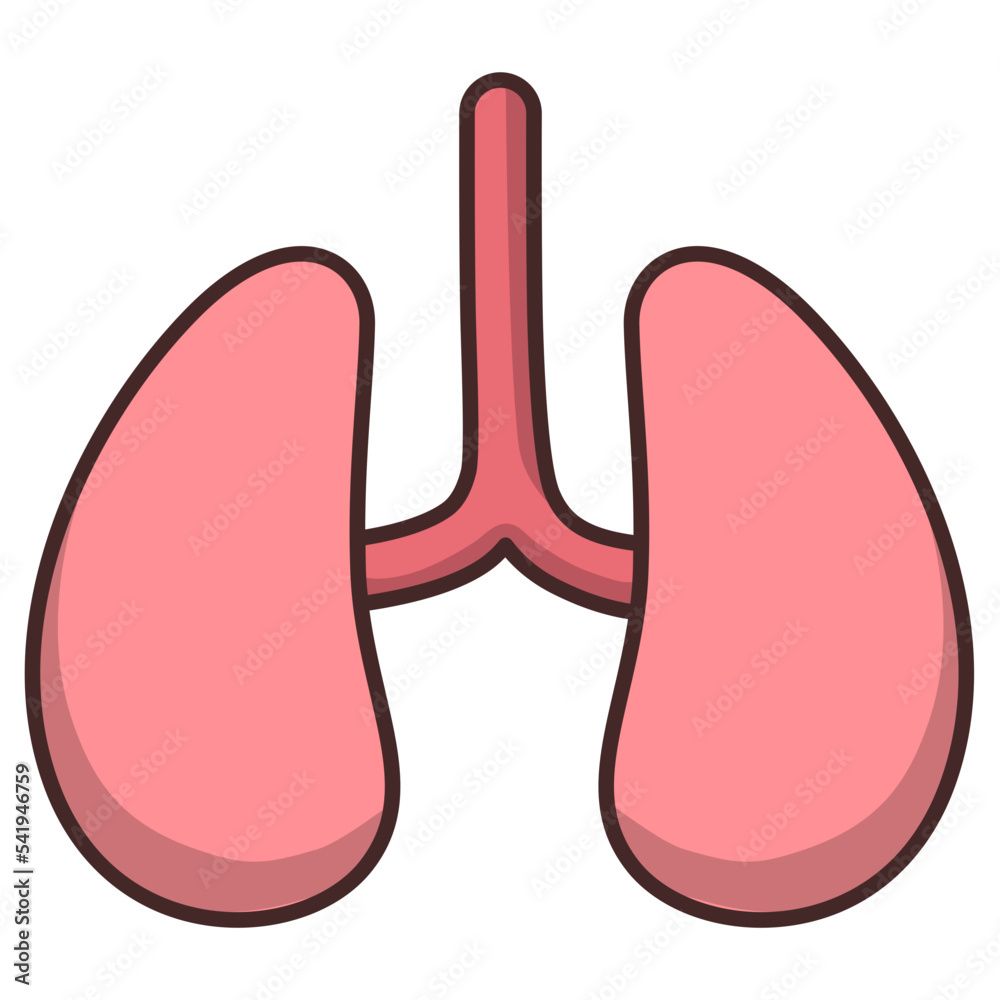 pulmonary human organ icon. respiratory health care illustration