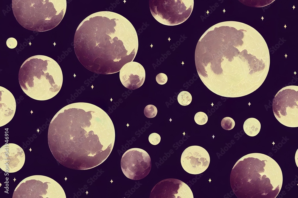 Obraz premium seamless pattern with beautiful moon illustration, eps