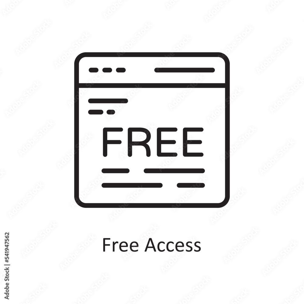 Free Access Vector Outline Icon Design illustration. Cloud Computing Symbol on White background EPS 10 File Free Access Vector Outline Icon Design illustration. Cloud Computing Symbol on White background EPS 10 File