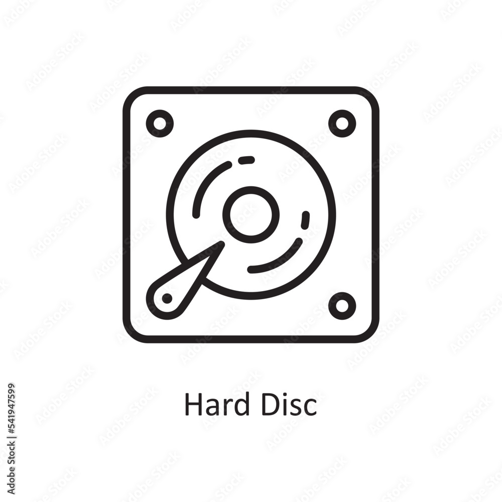 Hard Disc Vector Outline Icon Design illustration. Cloud Computing Symbol on White background EPS 10 File Hard Disc Vector Outline Icon Design illustration. Cloud Computing Symbol on White background EPS 10 File