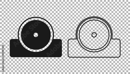 Black Otolaryngological head reflector icon isolated on transparent background. Equipment for inspection the patients ear, throat and nose. Vector
